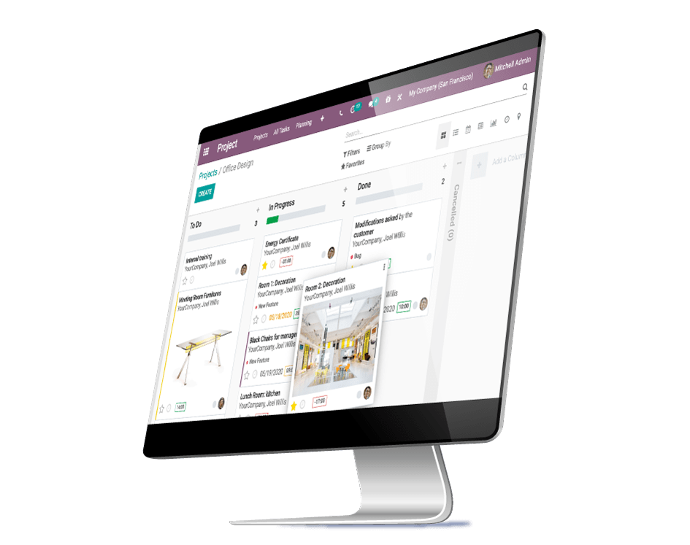 moniteur avec Odoo